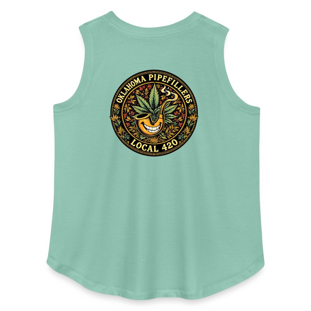 OKLAHOMA PIPEFILLERS LOCAL 420  F/B DESIGNS Women's Curvy Relaxed Tank Top - saltwater