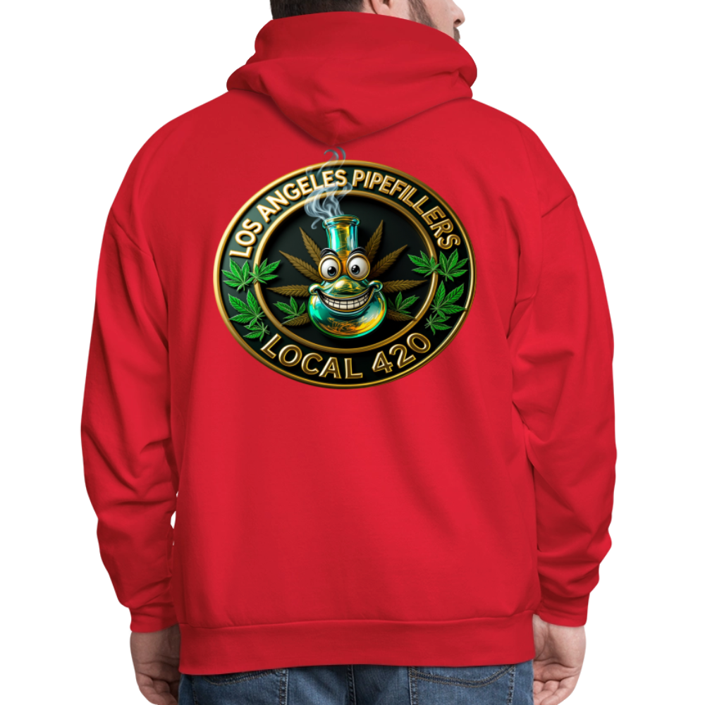 LOS ANGLES PIPEFILLERS LOCAL 420 2 EMBLEM Men's Hoodie - red