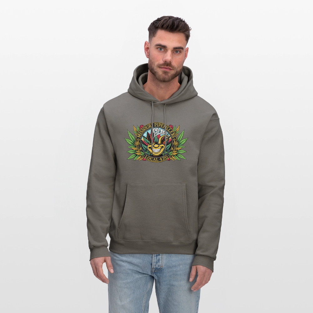 MISSOURI PIPEFILLERS LOCAL 420  F/B DESIGNS Men's Hoodie - asphalt gray