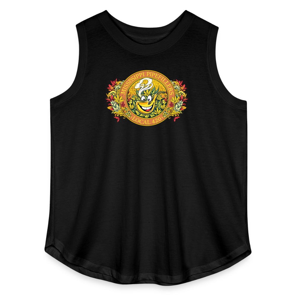 MISSISSIPPI PIPEFILLERS LOCAL 420 F/B DESIGN Women's Curvy Relaxed Tank Top - black