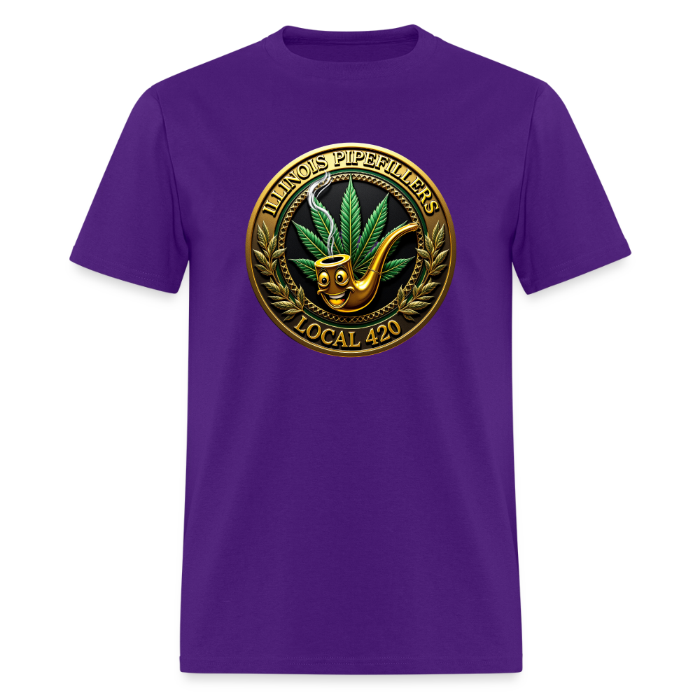 ILLINOIS PIPEFILLERS LOCAL 420 F/B EMBLEMS Men's T-Shirt - purple