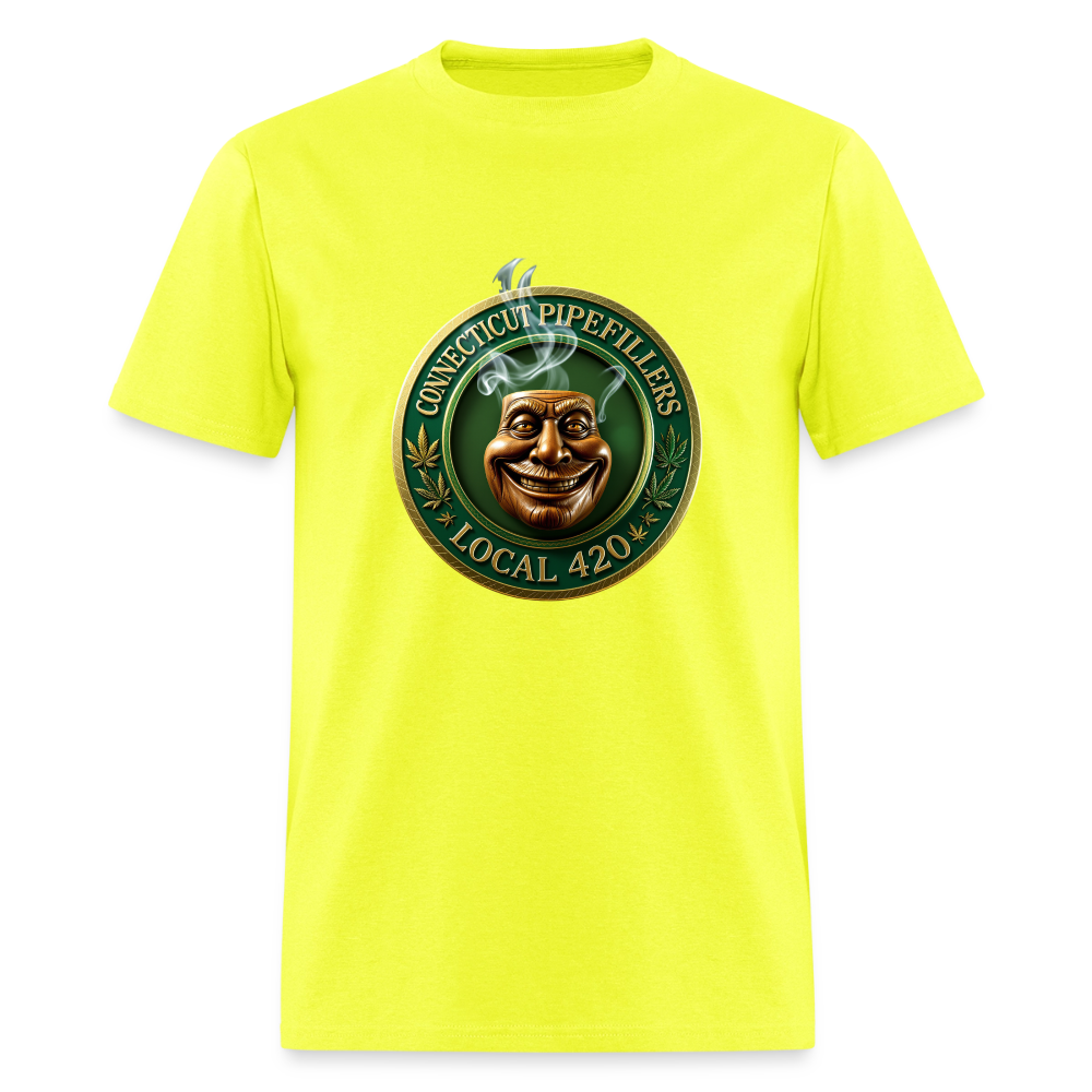 CONNECTICUT PIPEFILLERS LOCAL 420 DESIGN Men's T-Shirt - safety green