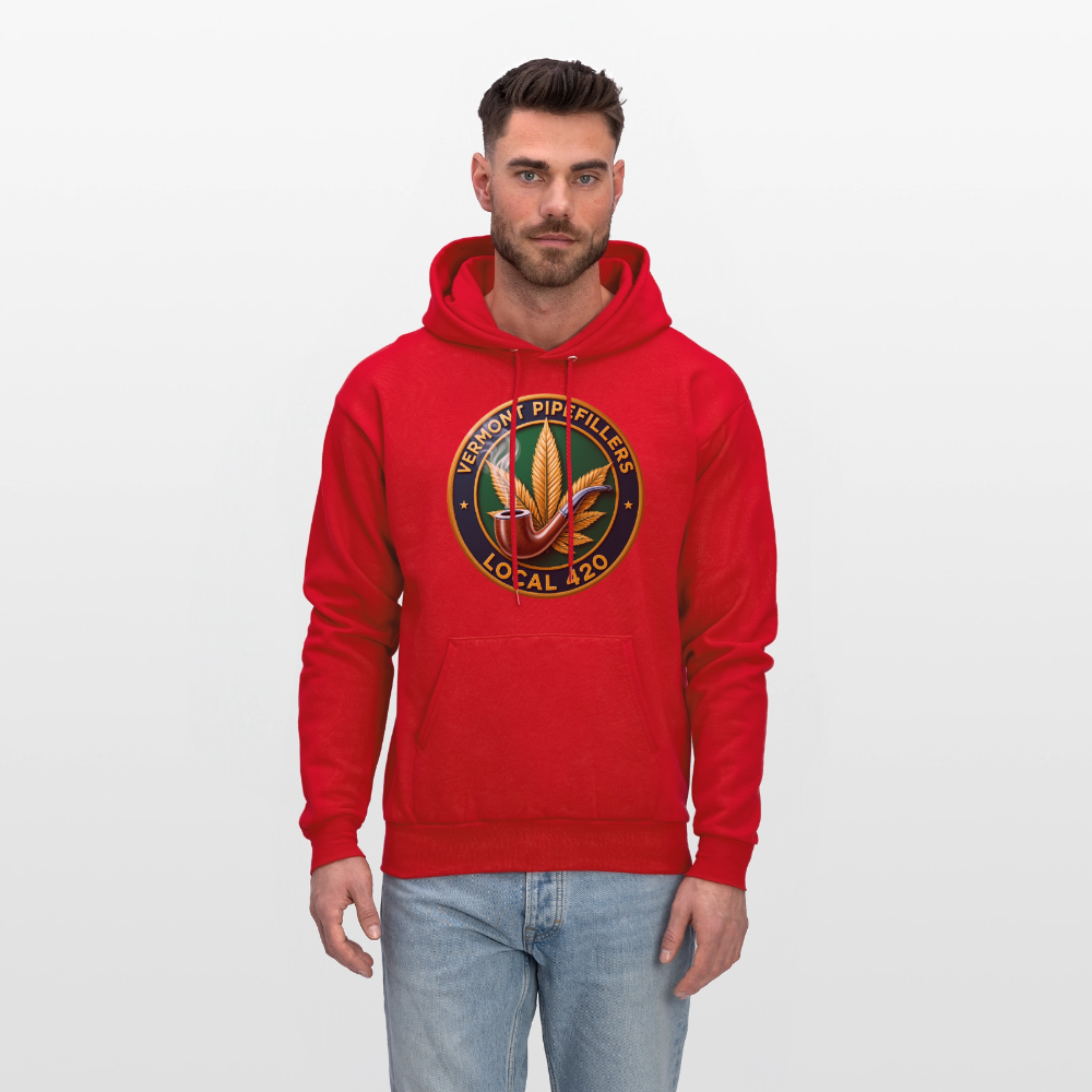 VERMONT PIPEFILLERS LOCAL 420 2 EMBLEM Men's Hoodie - red