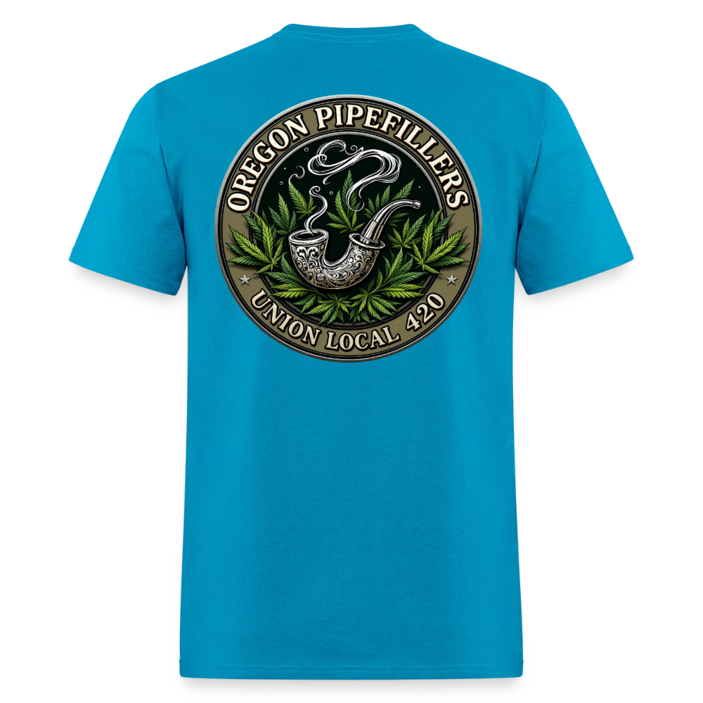 OREGON PIPEFILLERS LOCAL 420 2 EMBLEM Men's T-Shirt - turquoise