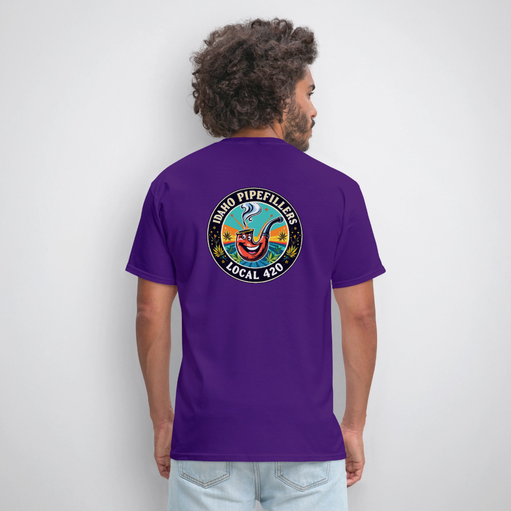 IDAHO PIPEFILLERS LOCAL 420 F/B DESIGN Men's T-Shirt - purple