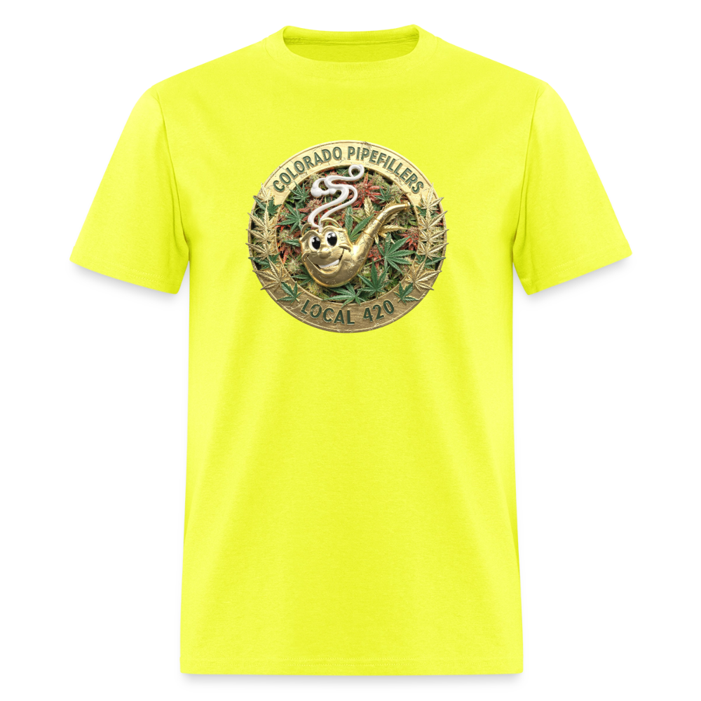 COLORADO PIPEFILLERS LOCAL 420 Men's T-Shirt - safety green