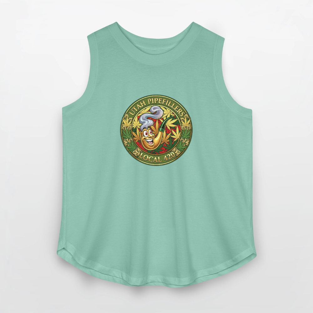UTAH PIPEFILLERS LOCAL 420 F/B DESIGN Women's Curvy Relaxed Tank Top - saltwater