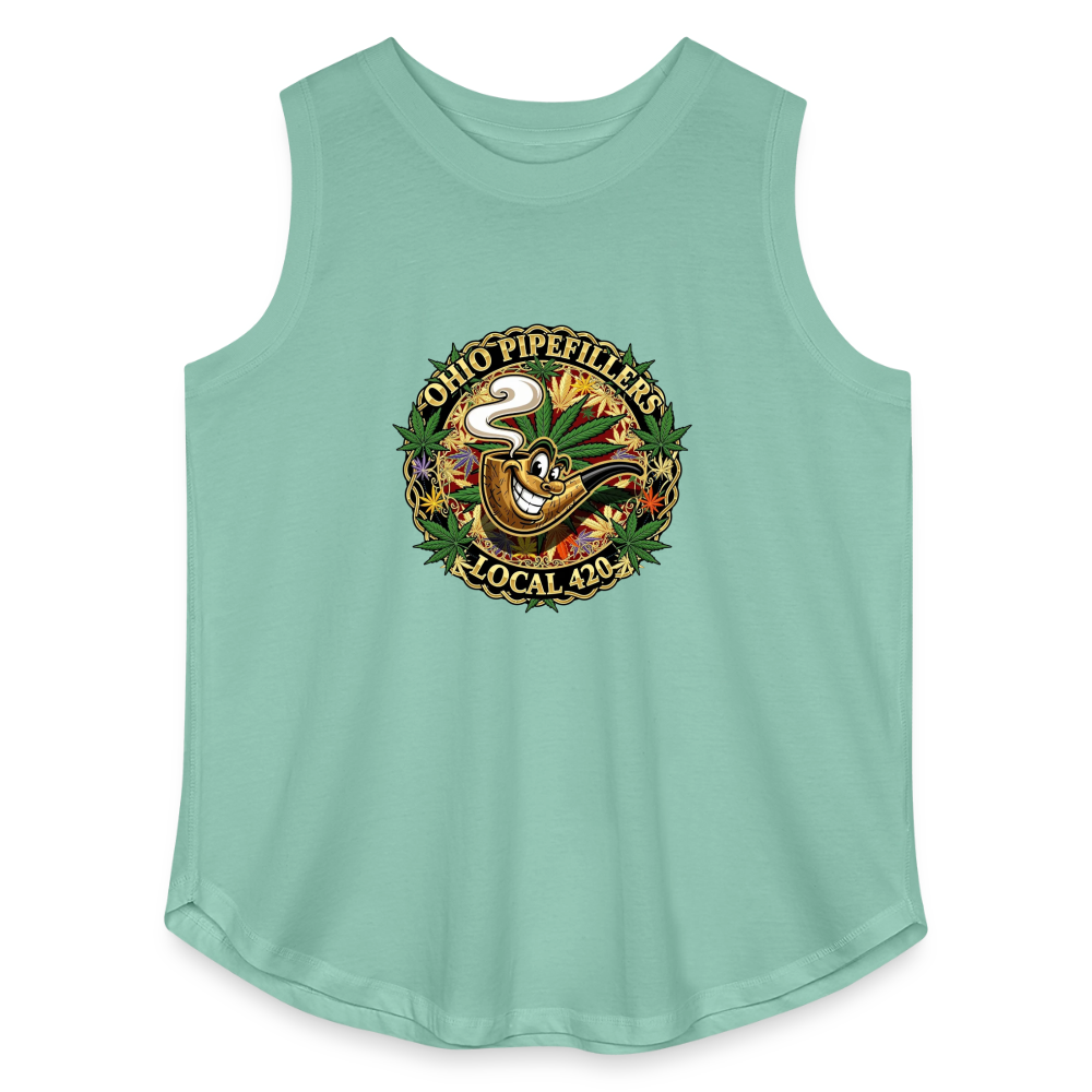 OHIO PIPEFILLERS LOCAL 420 Women's Curvy Relaxed Tank Top - saltwater