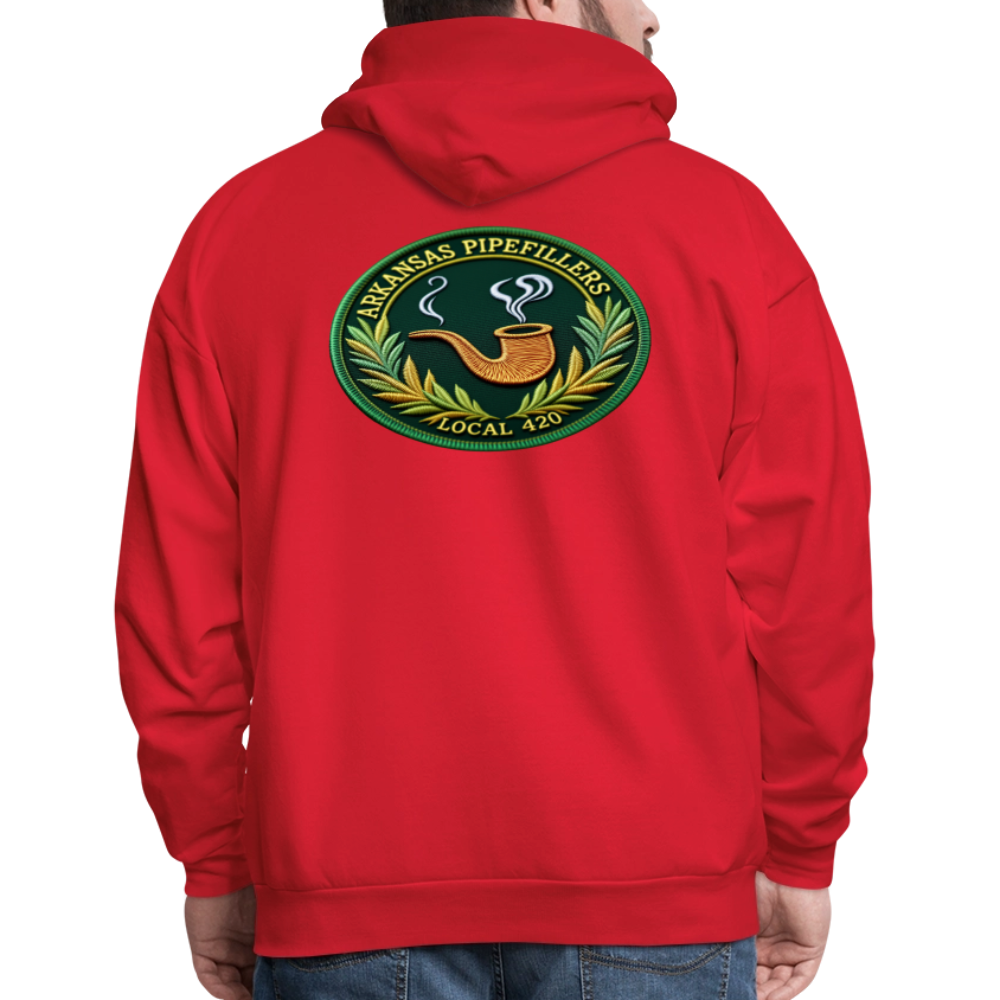 ARKANSAS PIPEFILLERS LOCAL 420 F/B EMBLEMS  Men's Hoodie - red