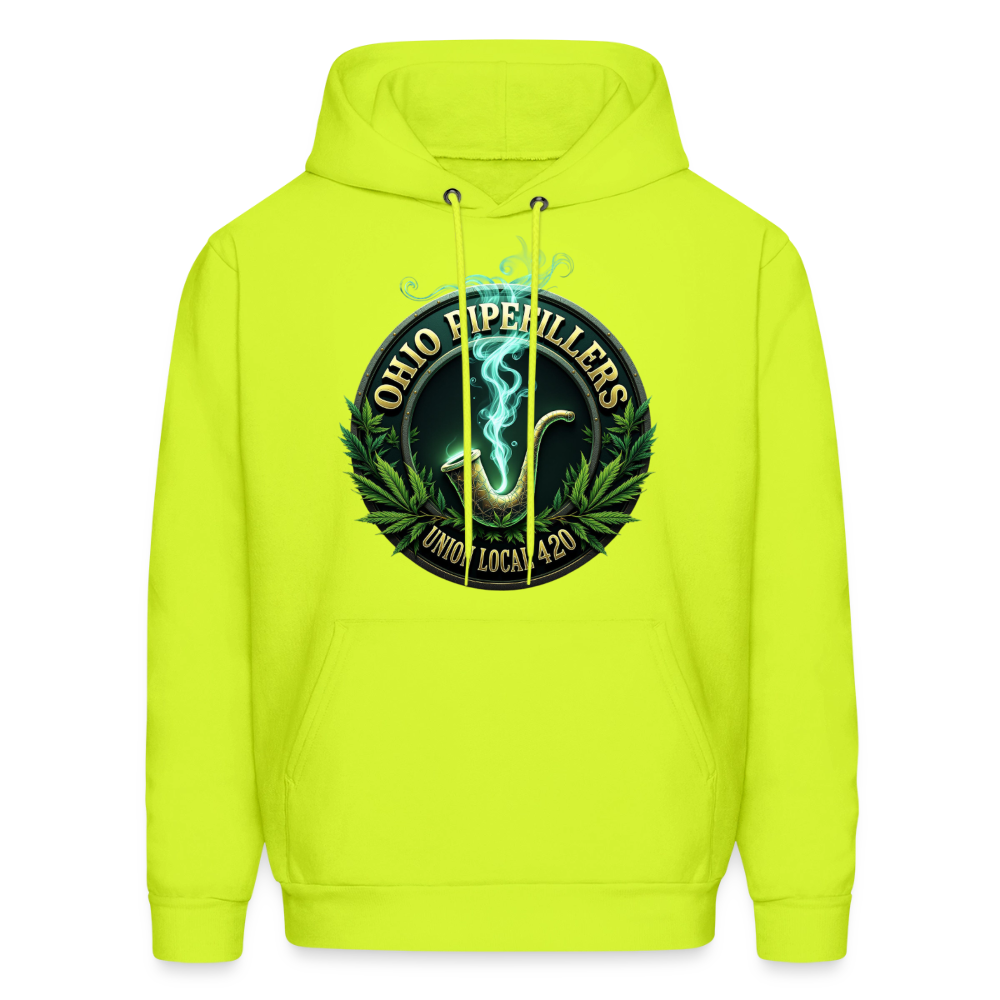 OHIO PIPEFILLERS UNION LOCAL 420 Men's Hoodie - safety green