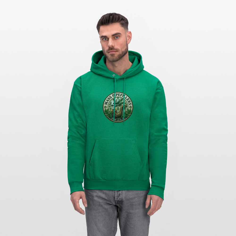 MASS PIPEFILLERS LOCAL 420 2 EMBLEM Men's Hoodie - kelly green