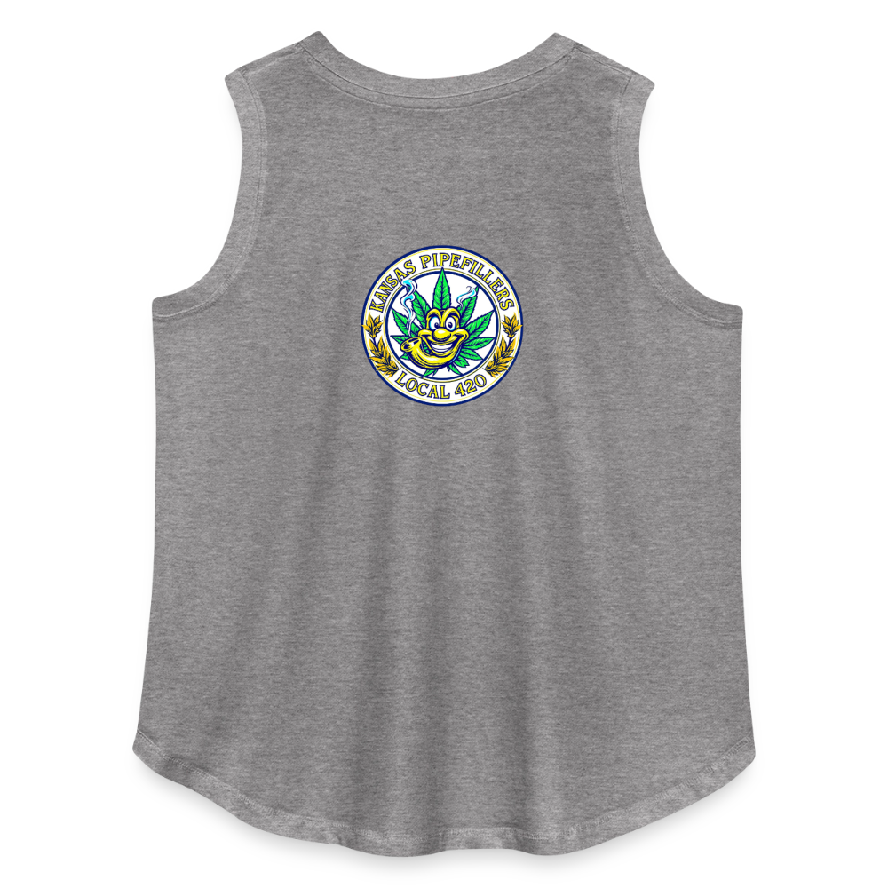 KANSAS PIPEFILLERS LOCAL 420 F/B DESIGNS Women's Curvy Relaxed Tank Top - granite heather 
