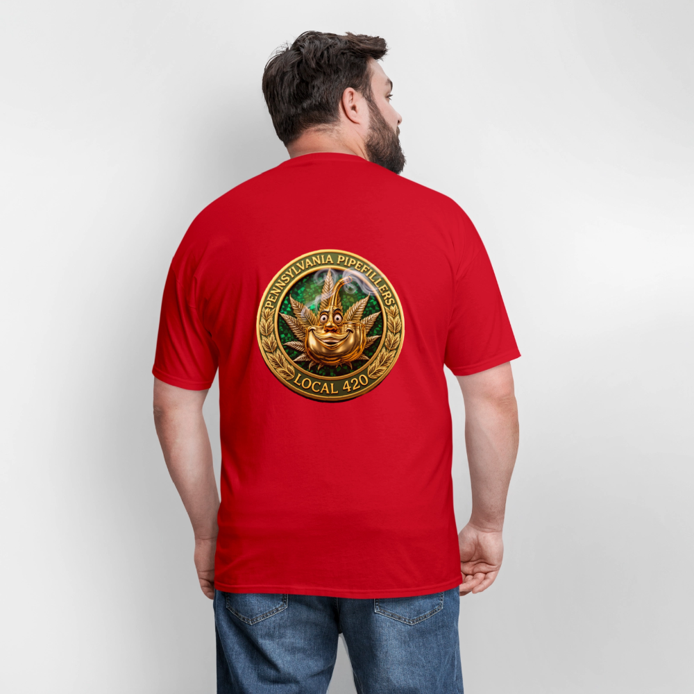 PENNSYLVANIA PIPEFILLERS LOCAL 420 F/B DESIGNS Men's T-Shirt - red