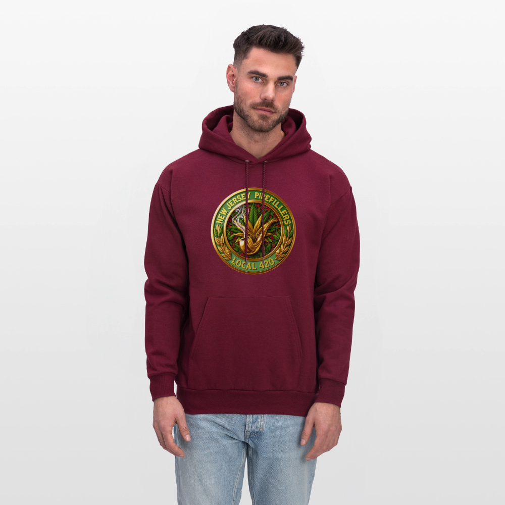 NEW JERSEY PIPEFILLERS LOCAL 420 Men's Hoodie - burgundy