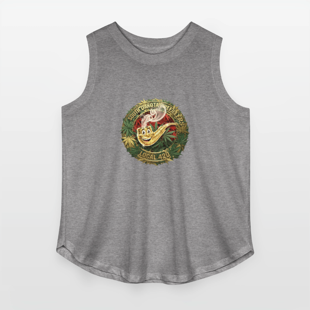 SOUTH DAKOTA PIPEFILLERS LOCAL 420 Women's Curvy Relaxed Tank Top - granite heather 