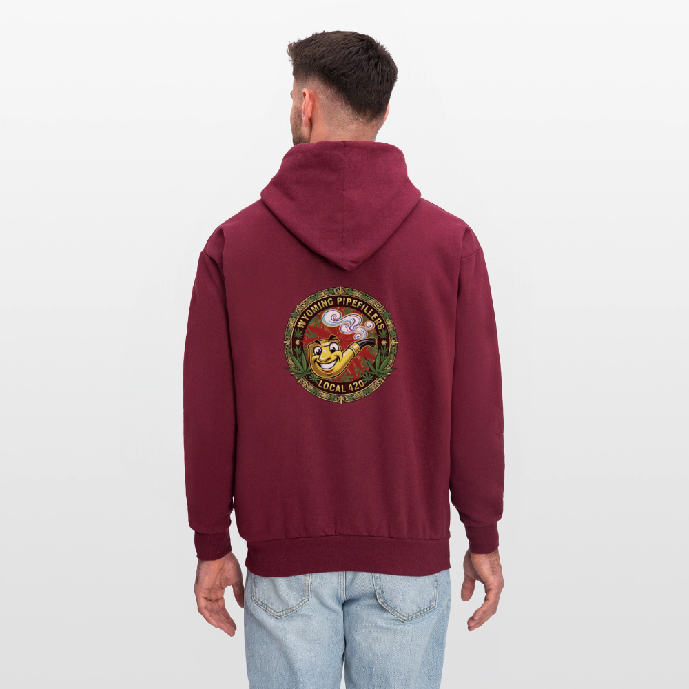 WYOMING PIPEFILLERS LOCAL 420 F/B DESIGN Men's Hoodie - burgundy