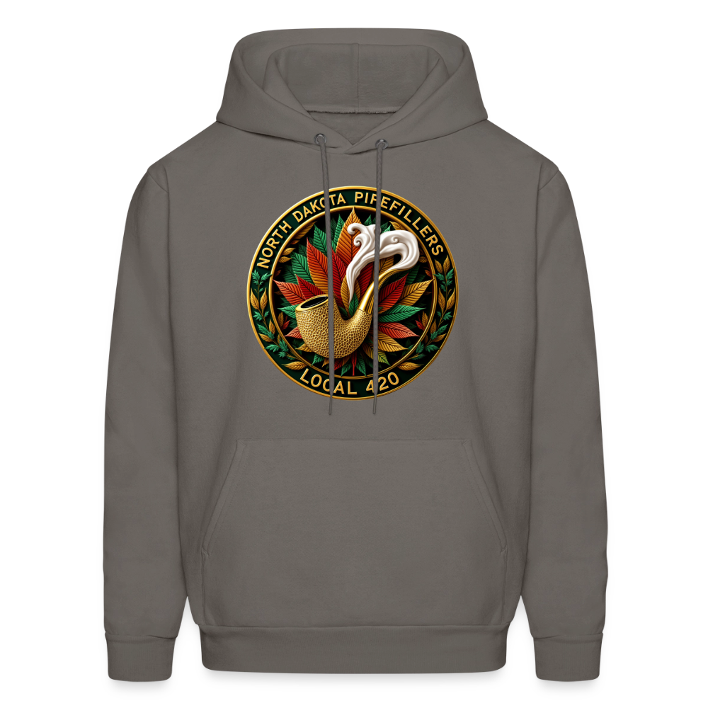 NORTH DAKOTA PIPEFILLERS LOCAL 420 F/B DESIGNS Men's Hoodie - asphalt gray