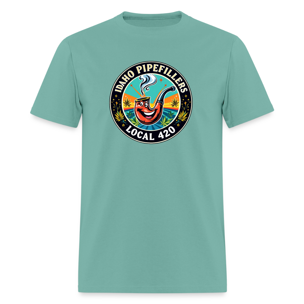 IDAHO PIPEFILLERS LOCAL 420 F/B DESIGN Men's T-Shirt - aquatic