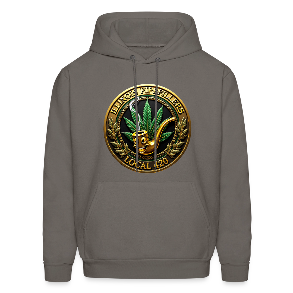ILLINOIS PIPEFILLERS LOCAL 420 F/B DESIGN Men's Hoodie - asphalt gray