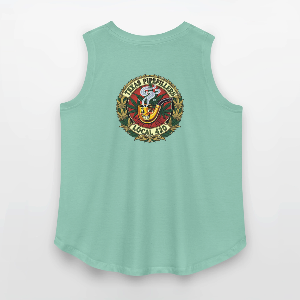 TEXAS PIPEFILLERS LOCAL 420 F.B DESIGN Women's Curvy Relaxed Tank Top - saltwater