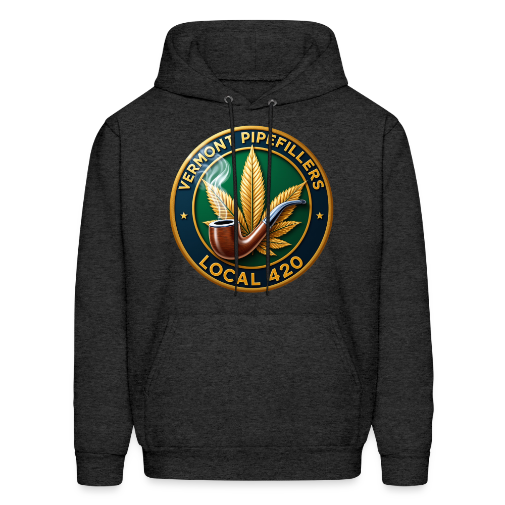 VERMONT PIPEFILLERS LOCAL 420 2 EMBLEM Men's Hoodie - charcoal grey
