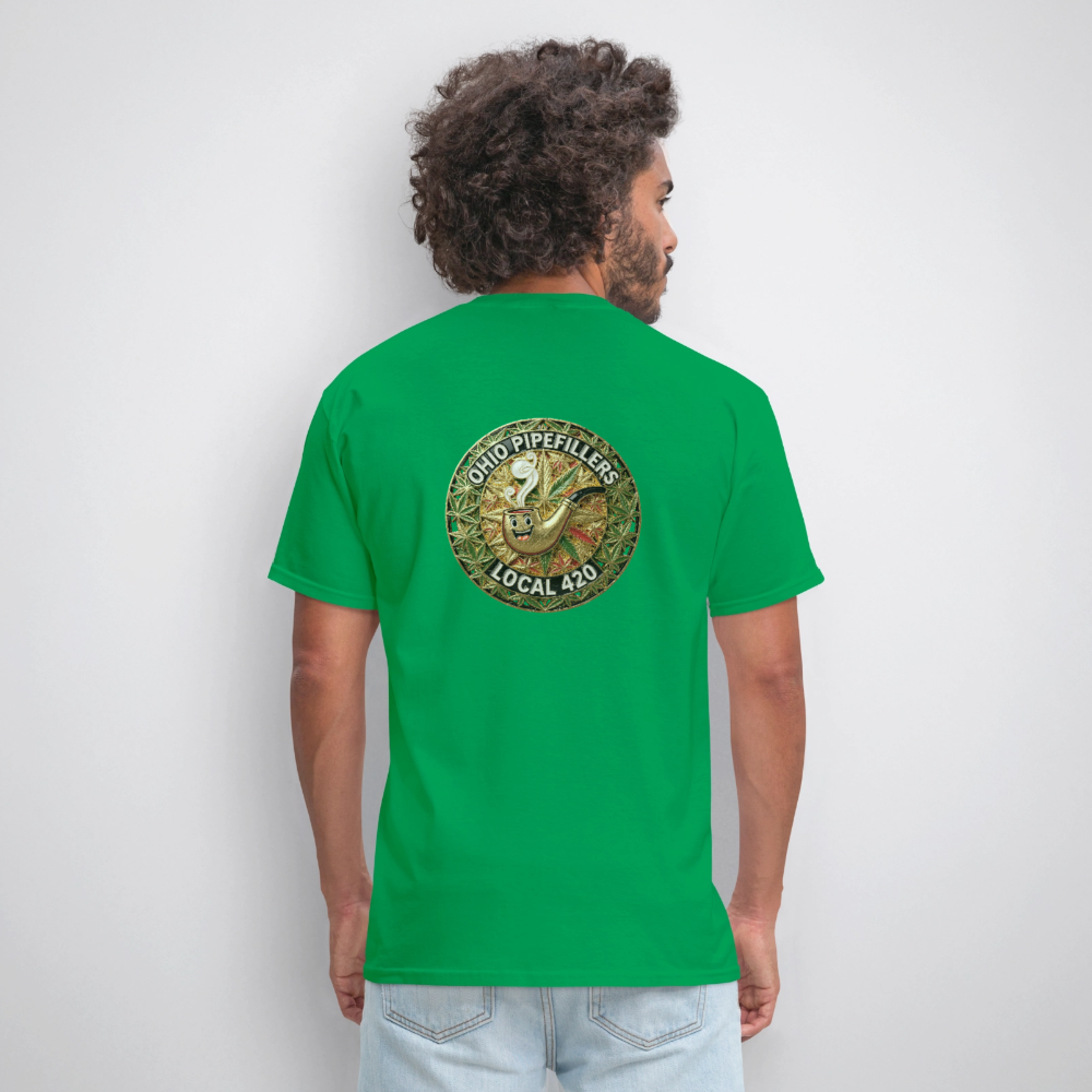 OHIO PIPEFILLERS LOCAL 420  F/B DESIGNS Men's T-Shirt - bright green