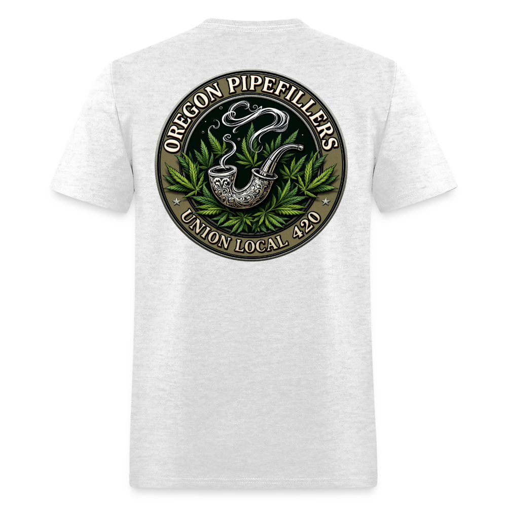 OREGON PIPEFILLERS LOCAL 420 2 EMBLEM Men's T-Shirt - light heather gray