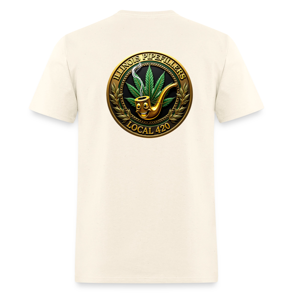 ILLINOIS PIPEFILLERS LOCAL 420 F/B EMBLEMS Men's T-Shirt - sweet cream heather