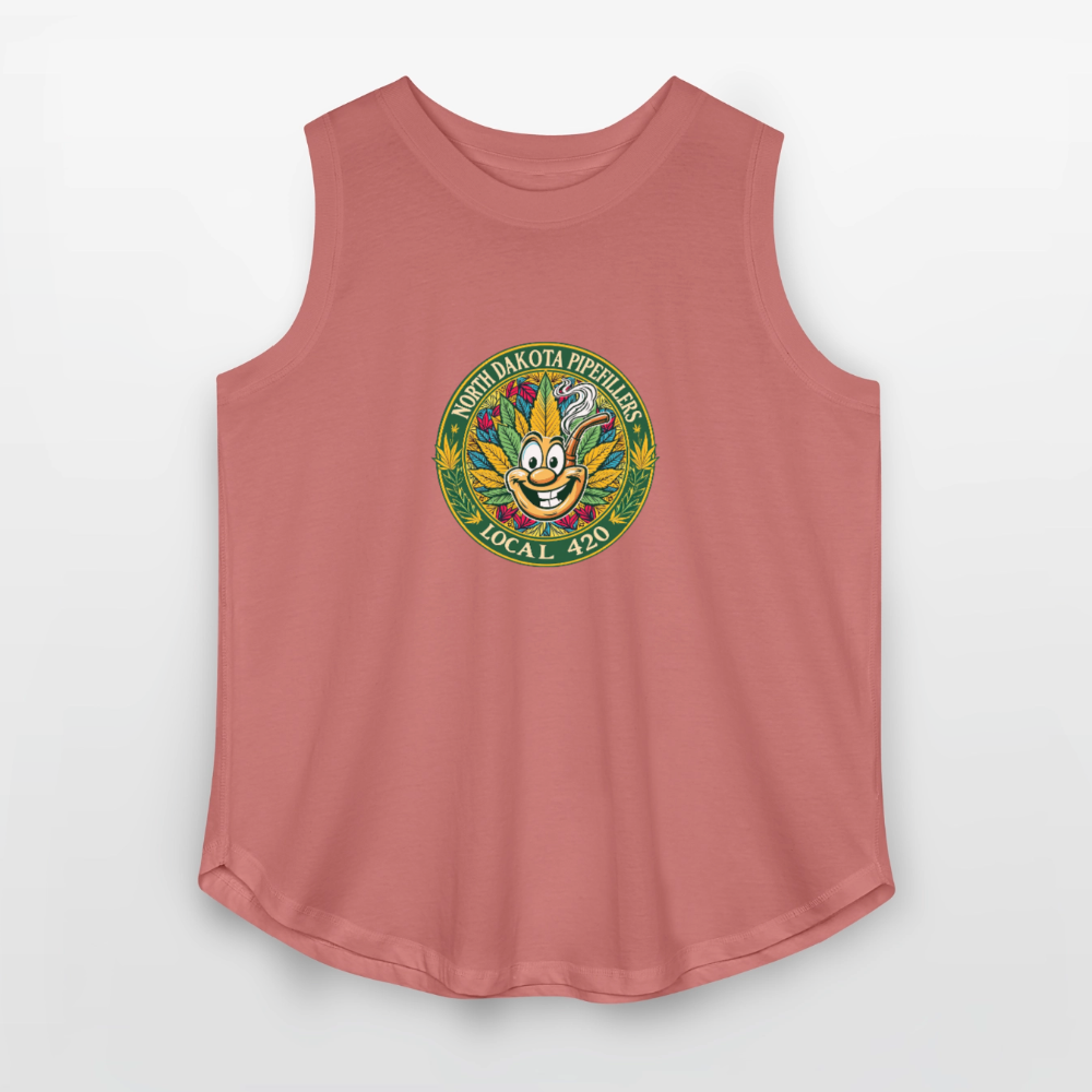 NORTH DAKOTA PIPEFILLERS LOCAL 420 Women's Curvy Relaxed Tank Top - mauve