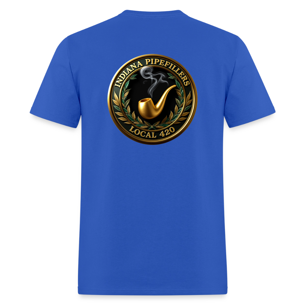 INDIANA PIPEFILLERS LOCAL 420 F/B DESIGN Men's T-Shirt - royal blue