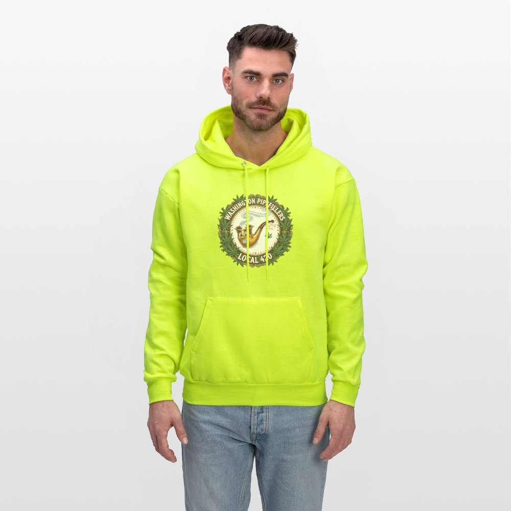 WASHINGTON PIPEFILLERS LOCAL 420 Men's Hoodie - safety green