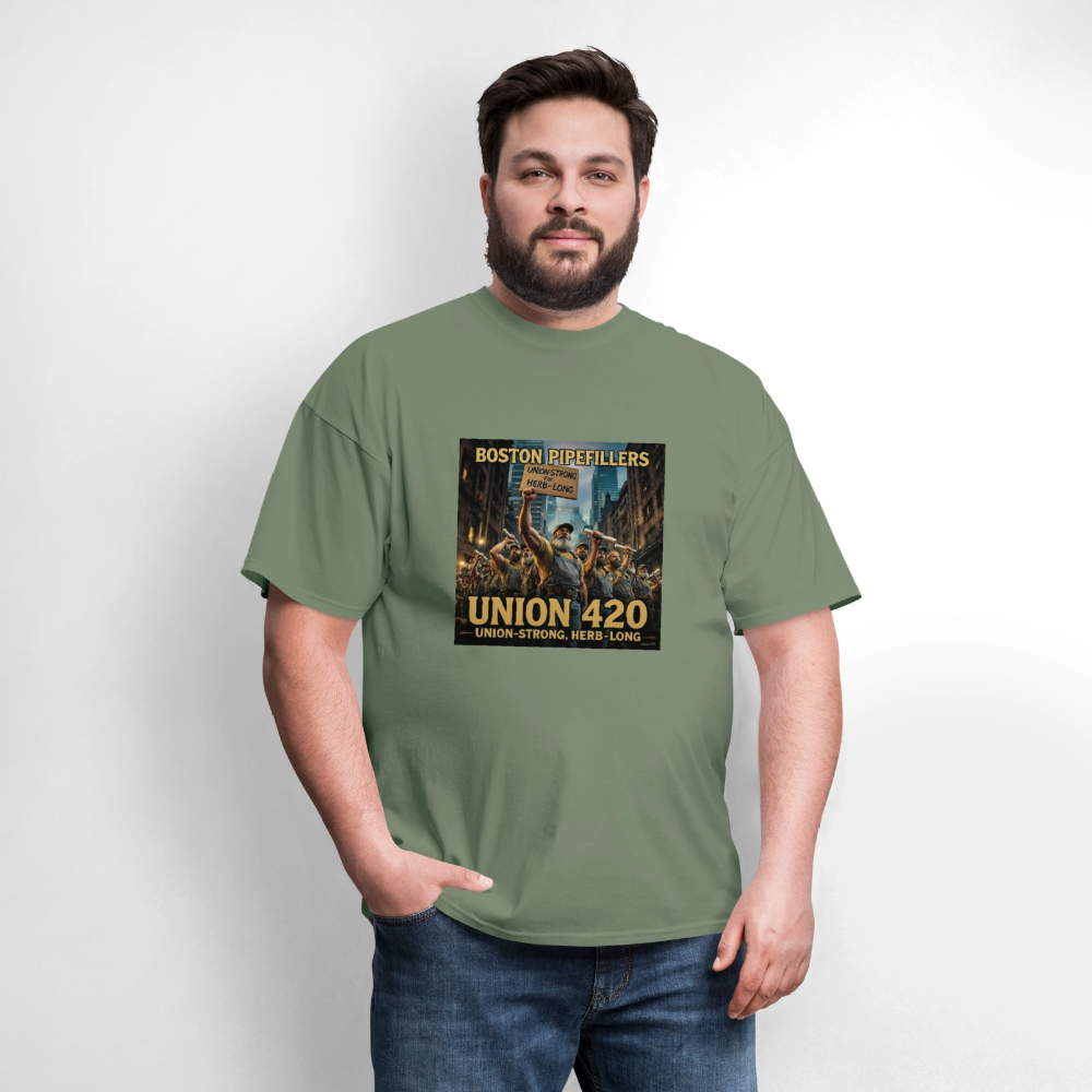 NEW ENGLAND PIPEFILLERS UNION 420 Men's T-Shirt - military green
