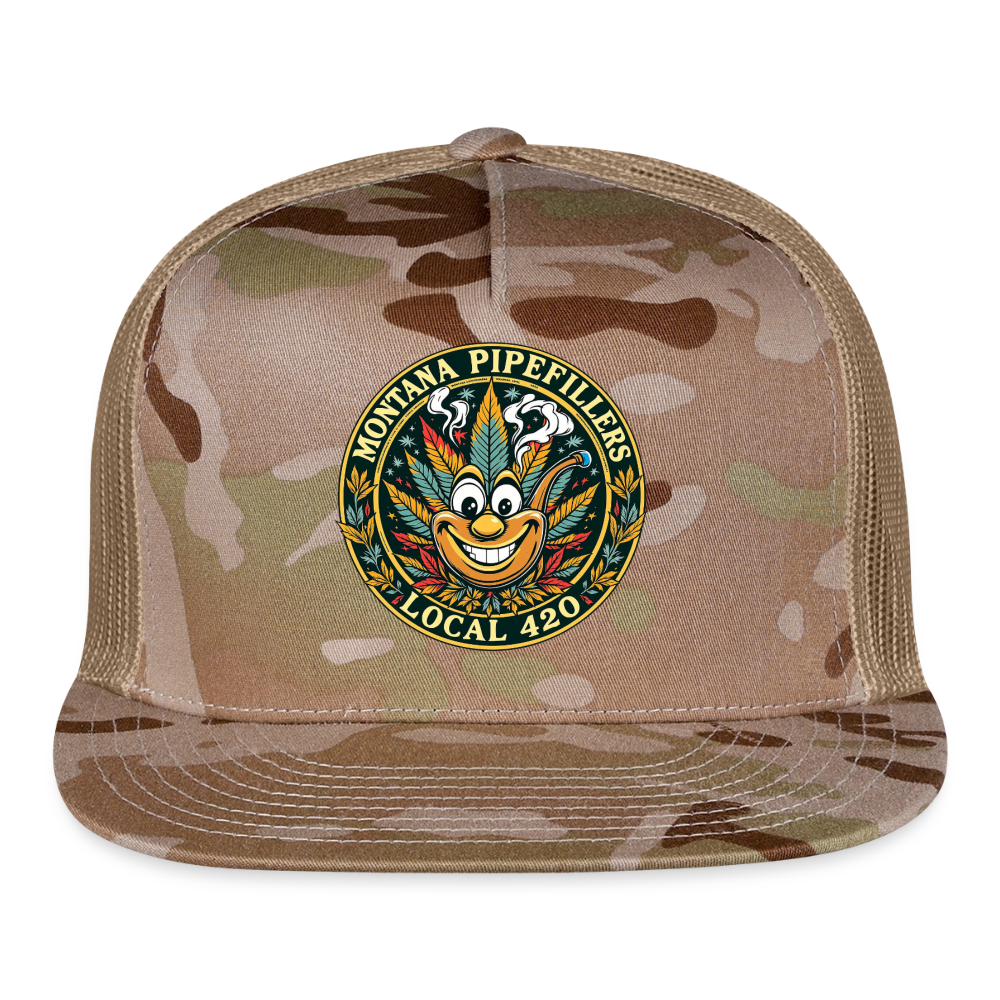 MONTANA PIPEFILLERS LOCAL 420 CAMO Trucker Hat - MultiCam\tan