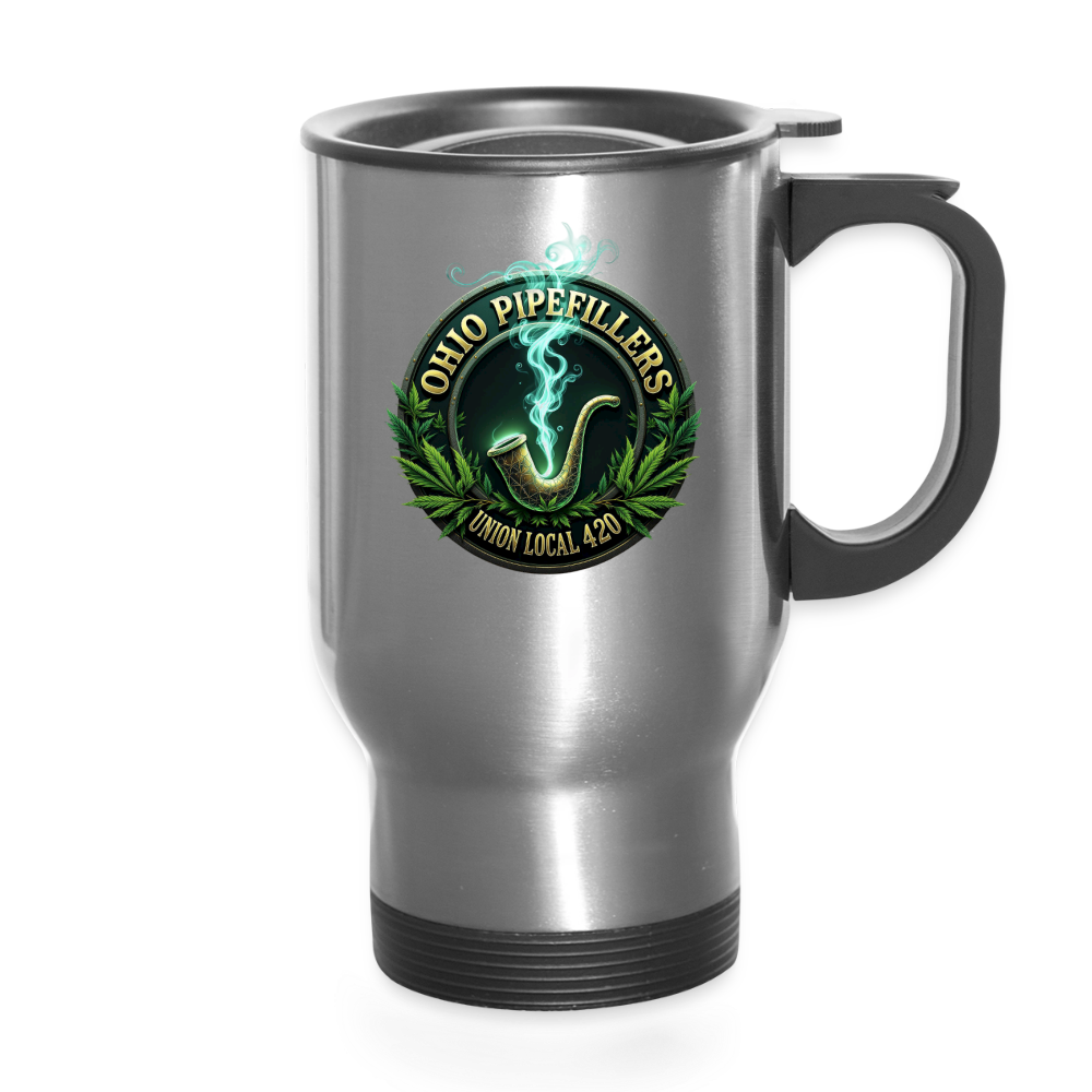 OHIO PIPEFILLERS UNION LOCAL 420 14oz Travel Mug - silver