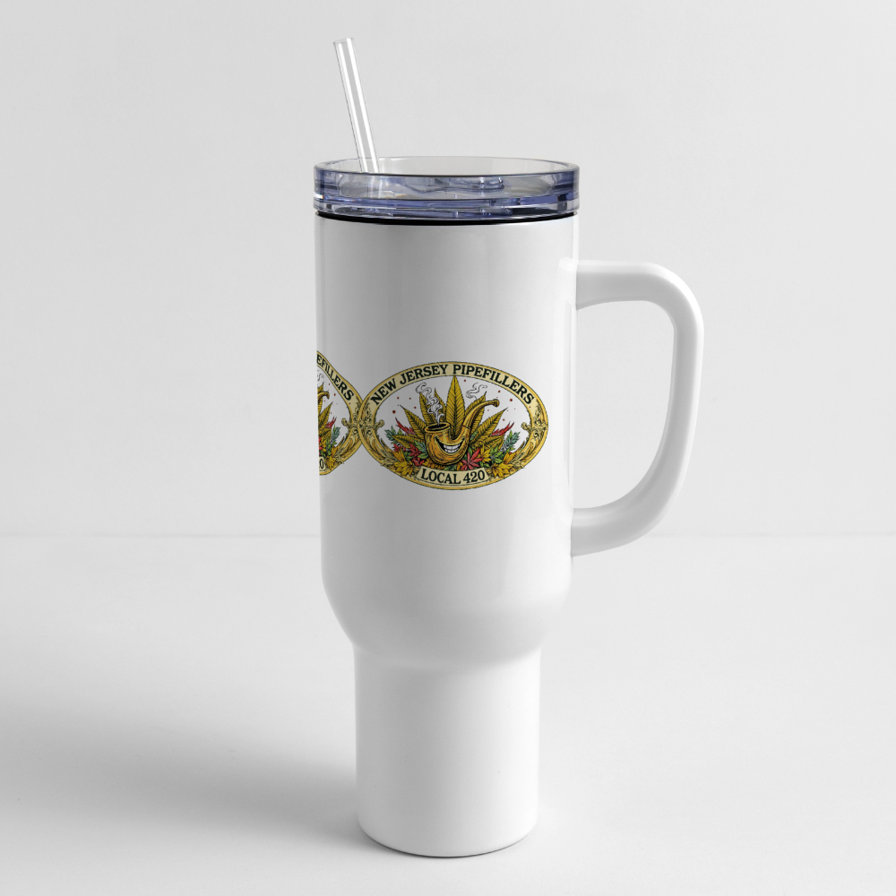 NEW JERSEY PIPEFILLERS LOCAL 420 40oz Travel Tumbler - white