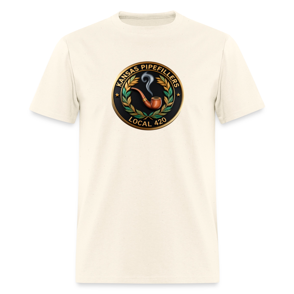 KANSAS PIPEFILLERS LOCAL 420 Men's T-Shirt - sweet cream heather