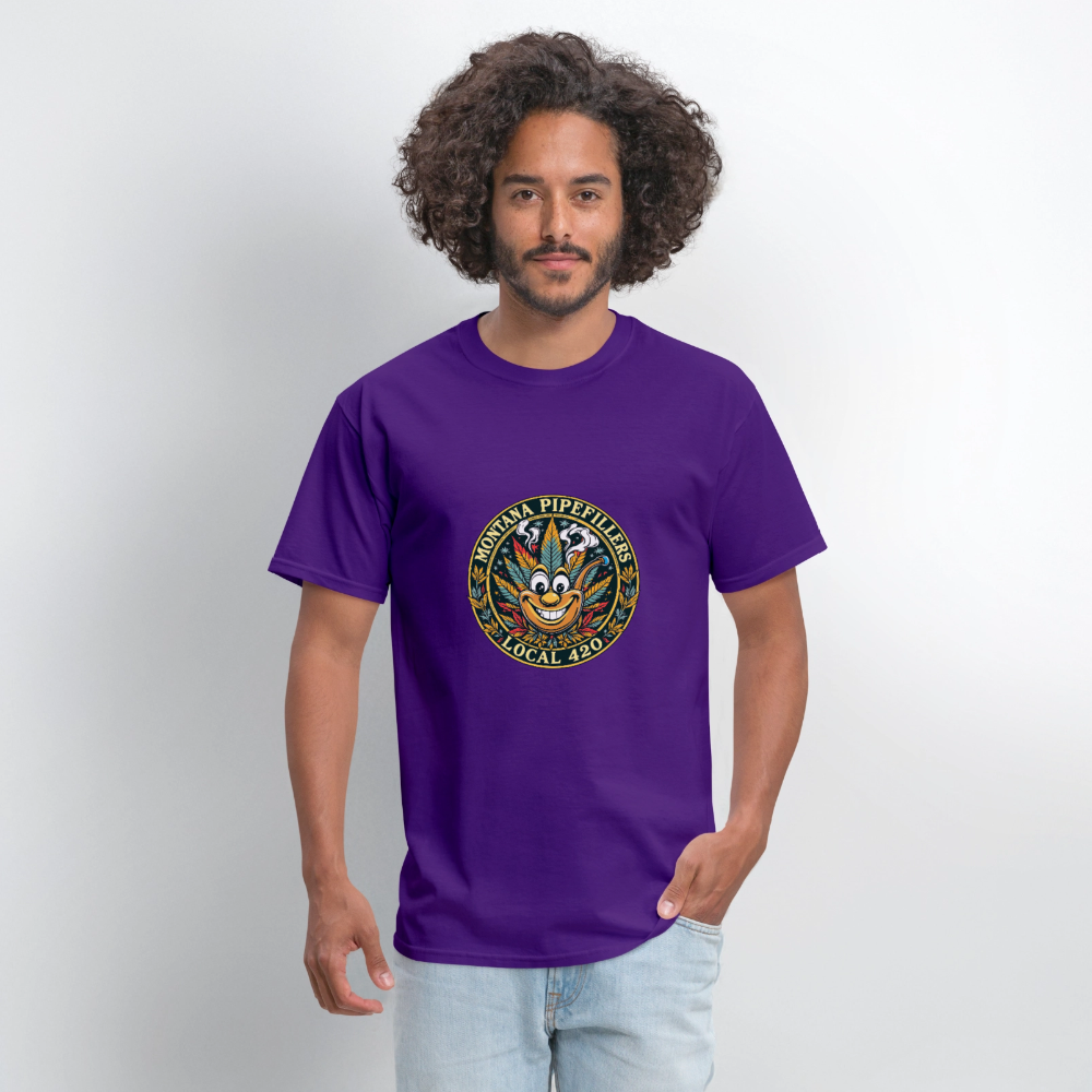 MONTANA PIPEFILLERS LOCAL 420 Men's T-Shirt - purple