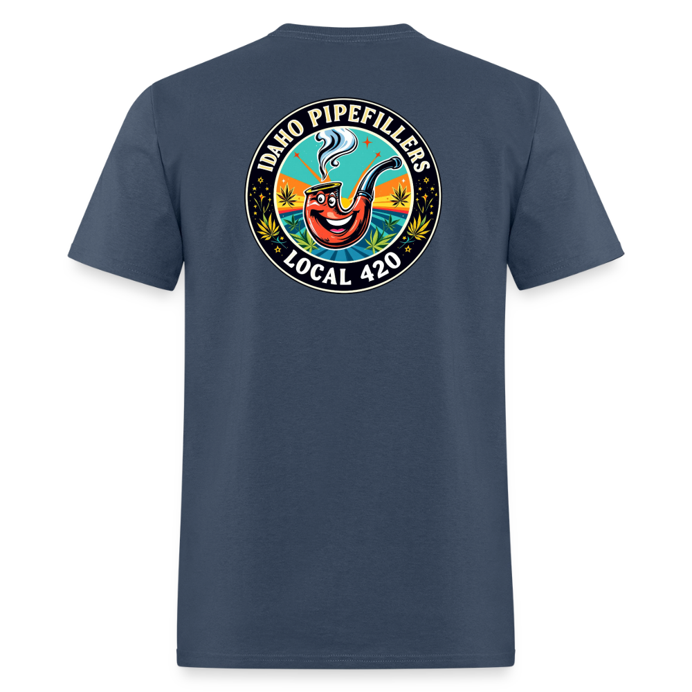 IDAHO PIPEFILLERS LOCAL 420 F/B DESIGN Men's T-Shirt -  blue dusk