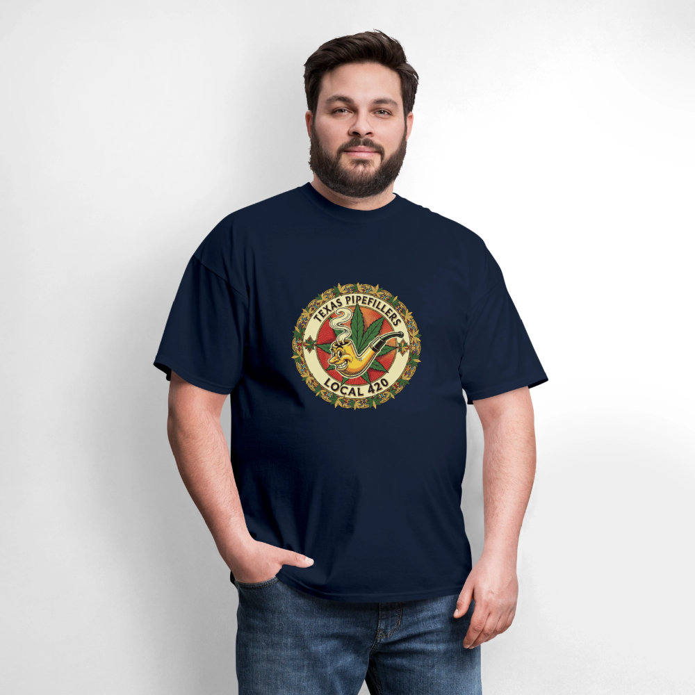 TEXAS PIPEFILLERS LOCAL 420 Men's T-Shirt - navy