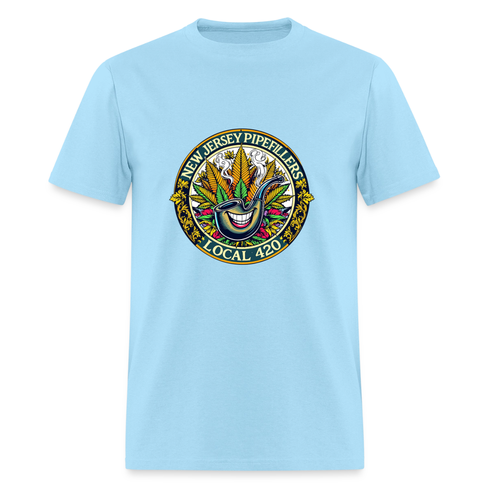 NEW JERSEY PIPEFILLERS LOCAL 420 F/B DESIGN Men's T-Shirt - powder blue
