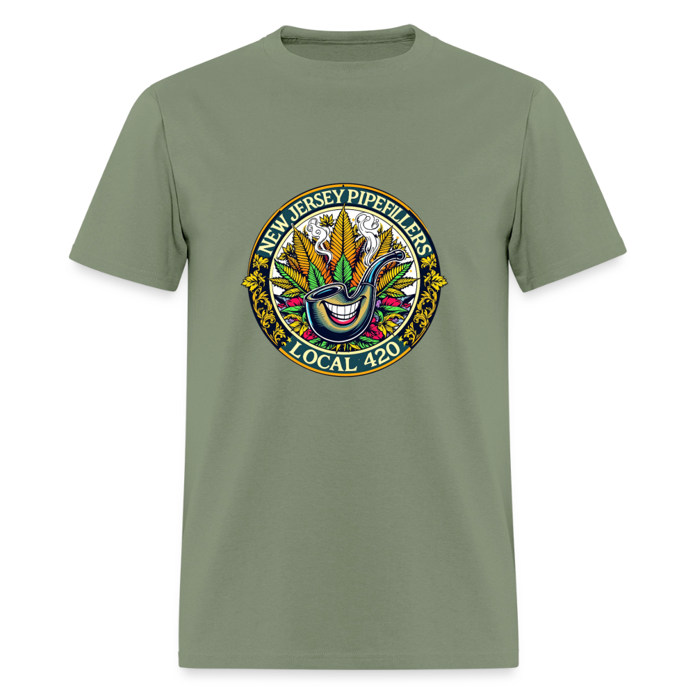NEW JERSEY PIPEFILLERS LOCAL 420  Men's T-Shirt - military green