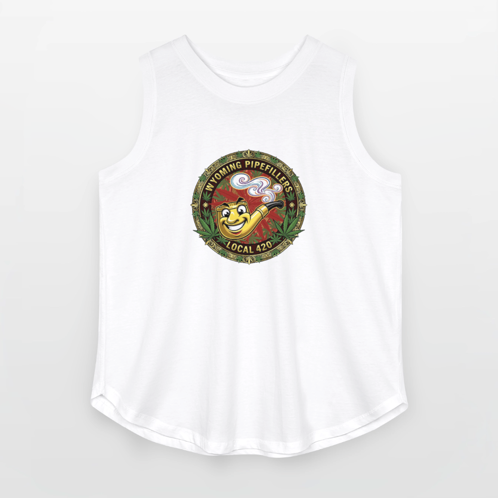 WYOMING PIPEFILLERS LOCAL 420 F/B DESIGN Women's Curvy Relaxed Tank Top - white