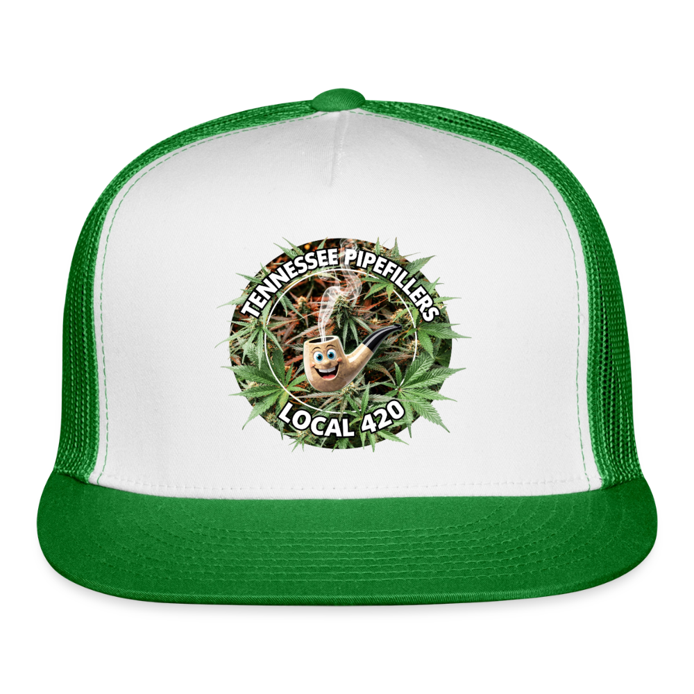 TENNESSEE PIPEFILLERS LOCAL 420 Trucker Hat - white/kelly green