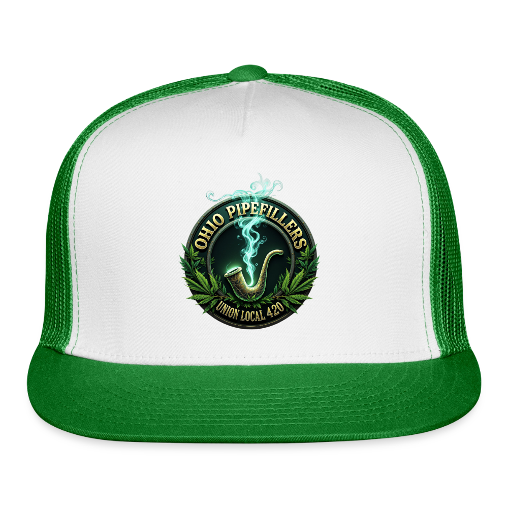OHIO PIPEFILLERS UNION LOCAL 420 Trucker Hat - white/kelly green