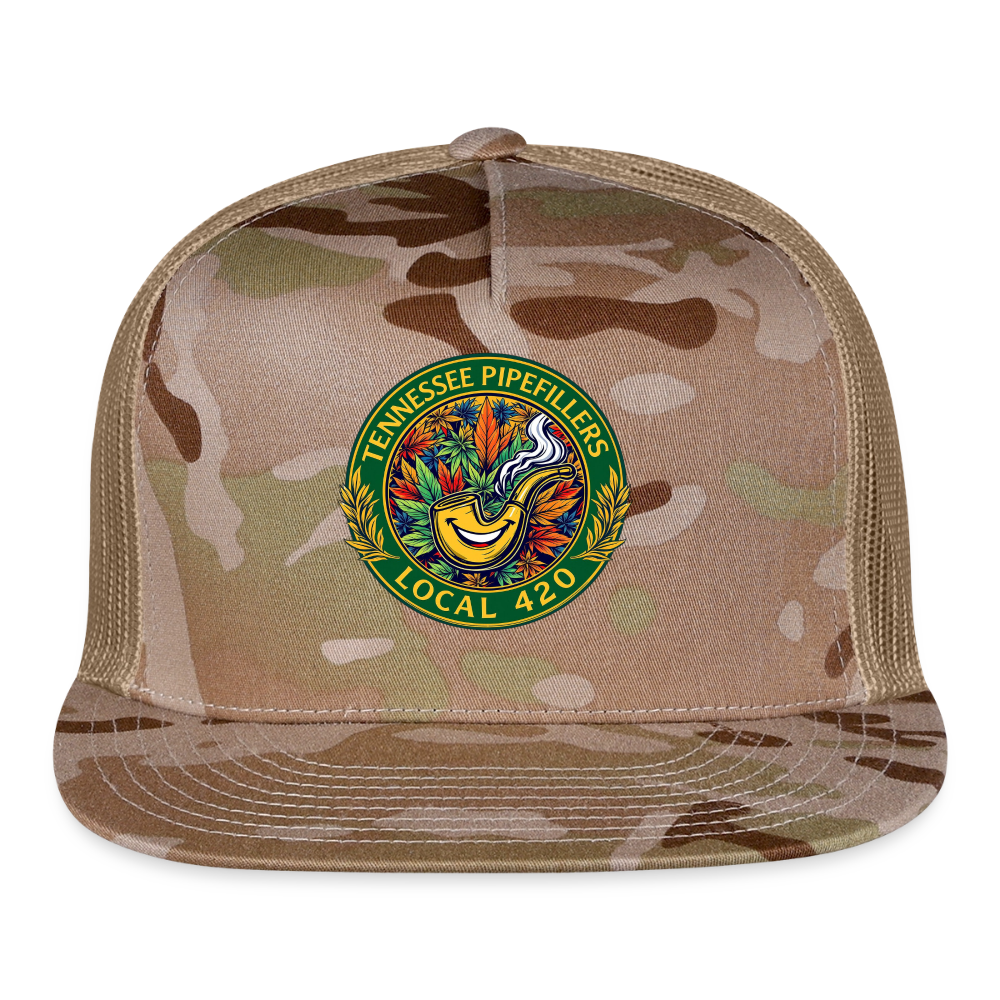TENNESSEE PIPEFILLERS LOCAL 420 CAMO Trucker Hat - MultiCam\tan