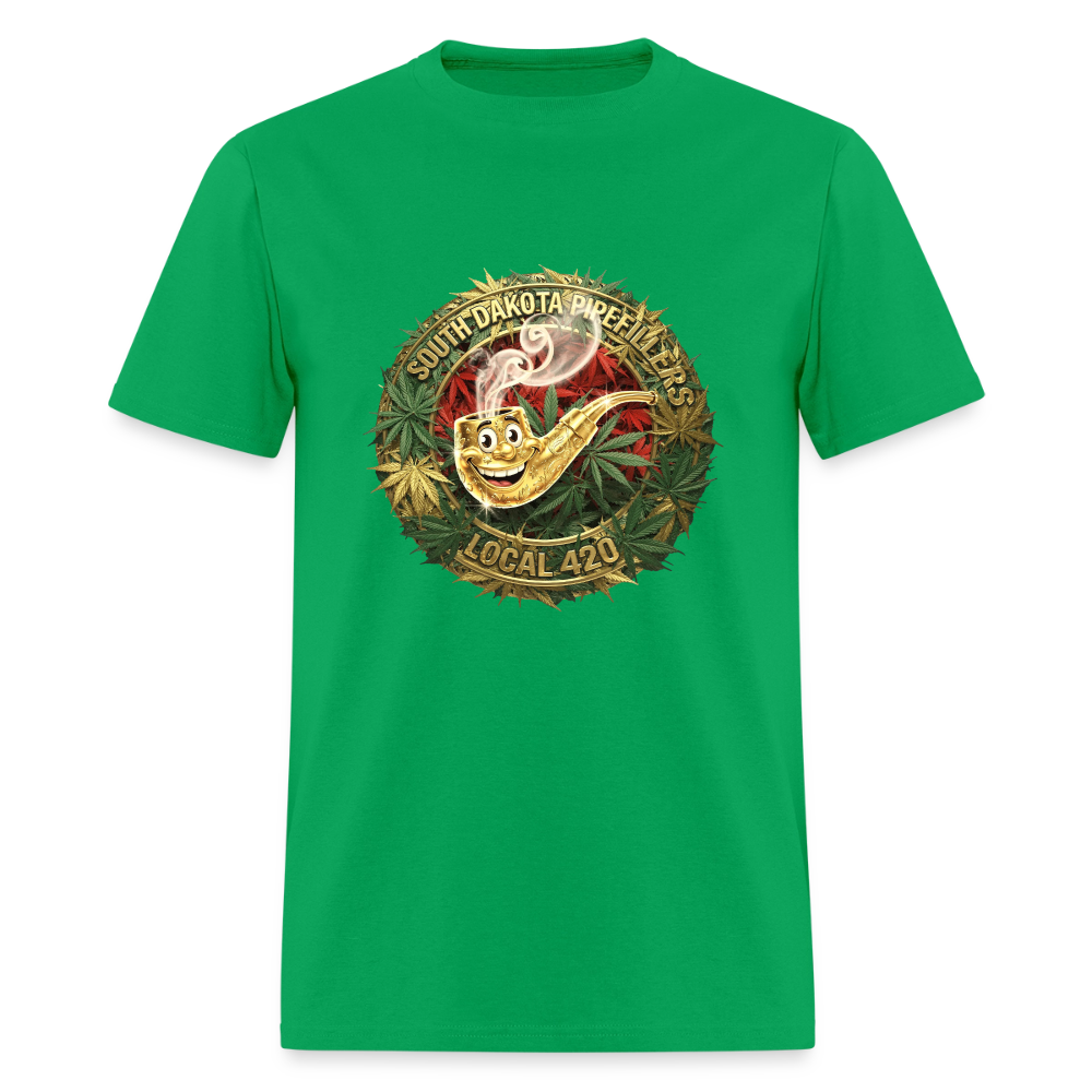 SOUTH DAKOTA PIPEFILLERS LOCAL 420 Men's T-Shirt - bright green