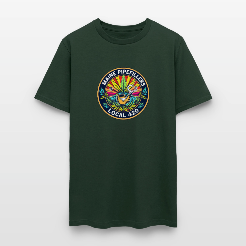 MAINE PIPEFILLERS LOCAL 420 2 EMBLEM Men's T-Shirt - forest green