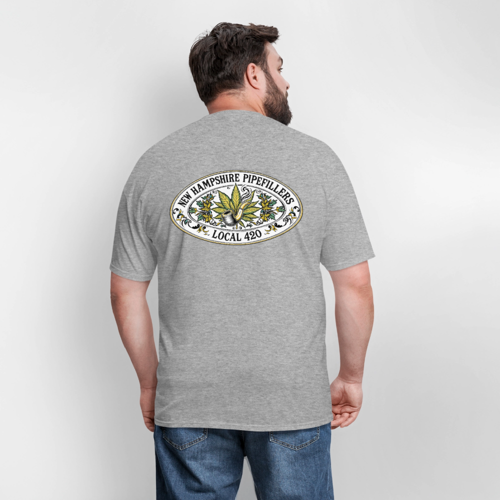NEW HAMPSHIRE PIPEFILLERS LOCAL 420 2 EMBLEM Men's T-Shirt - heather gray