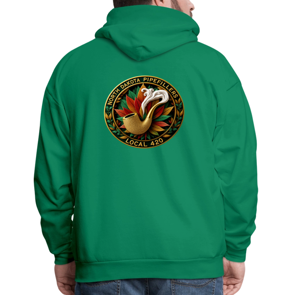 NORTH DAKOTA PIPEFILLERS LOCAL 420 F/B DESIGNS Men's Hoodie - kelly green