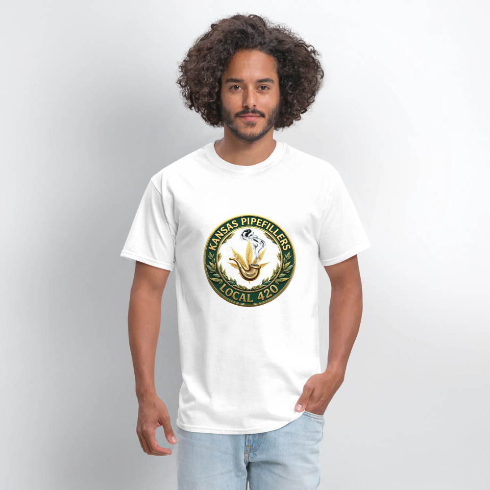 KANSAS PIPEFILLERS LOCAL 420 F/B DESIGNS Men's T-Shirt - white